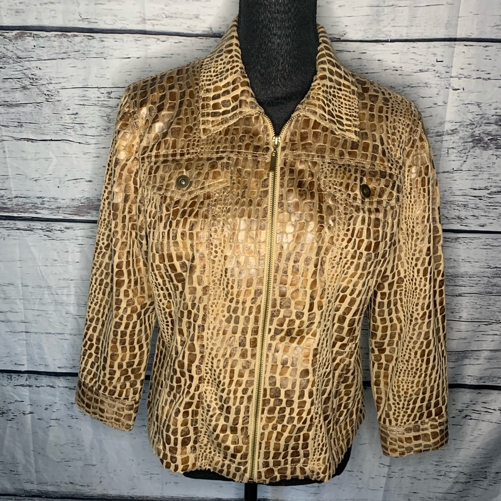 Ruby Rd. Faux Fur and Leather Jacket